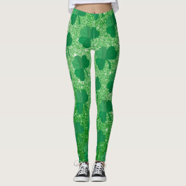Leggings Purpurina irlandés del Día del Sombrero Verde