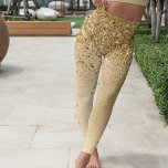 Leggings Purpurina Metalizado cepillado de oro<br><div class="desc">Un diseño de diseño de moda a la moda con purpurina brillante de bonito dorado sobre fondo metálico cepillado de oro.</div>