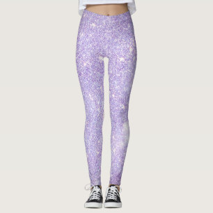 Leggings Purpurina morado de lavanda moderna chispas regalo