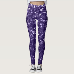 Leggings Purpurina morado ultravioleta oscuro chispas