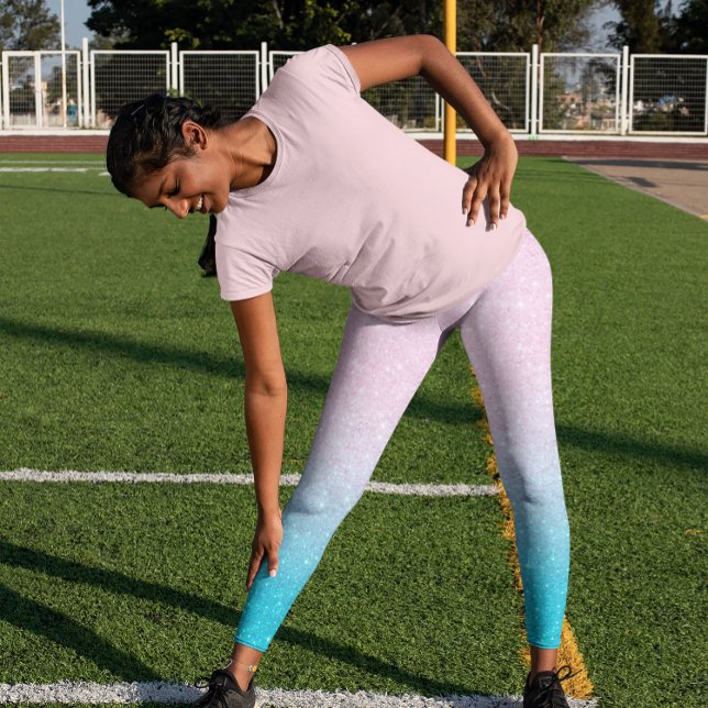 Leggings Purpurina Ombre de imitación rosa y turquesa (Subido por el creador)