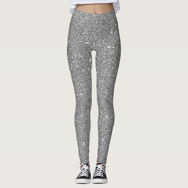 Leggings Purpurina Plateado Moderno Con Un Estilo Muy Elega (Anverso)
