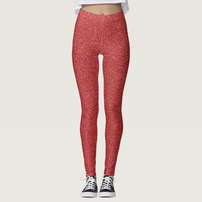 Leggings Purpurina Rojo, Esparkle, Fondo Purpurina (Anverso)