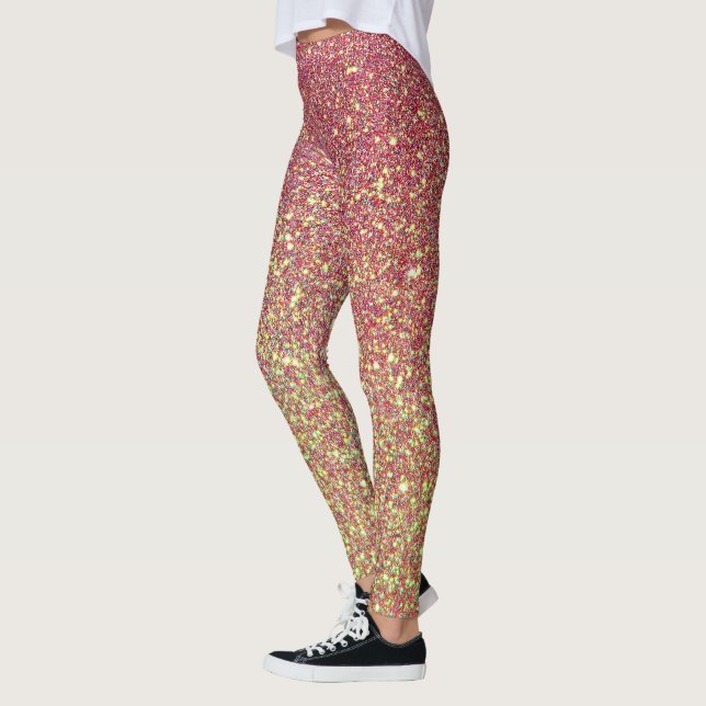Leggings Purpurina Rojo Oscuro Y Amarillo (Izquierda)