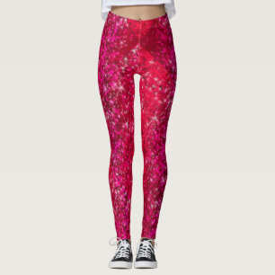 Leggings Purpurina Rojo Ruby Sparkly Bling Moda Pants Yoga
