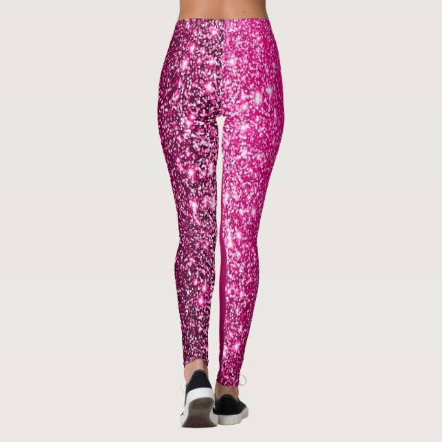 Leggings Purpurina Rosa Patrón de Moda de chispa Pants Yoga (Reverso)