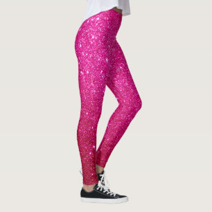 Leggings Purpurina Rosado Caliente Fuschia Y Piernas Glam