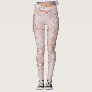 Leggings Purpurina Rubor Rosa de Lujo Marble Añadir texto