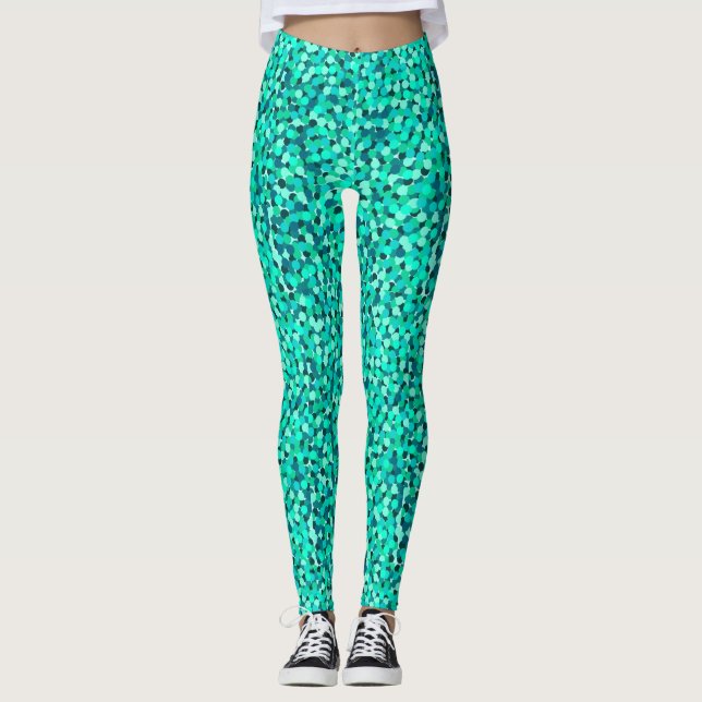 Leggings Purpurina turquesa (Anverso)