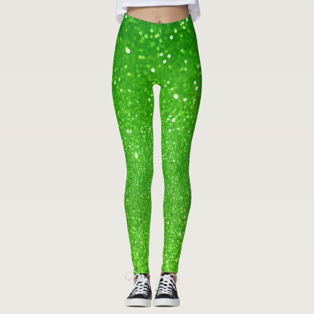 Leggings Purpurina verde (Anverso)