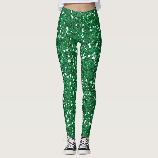 Leggings Purpurina verde (Anverso)