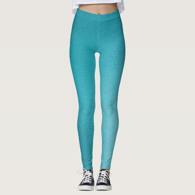 Leggings Purpurina verde azulado Glam (Anverso)