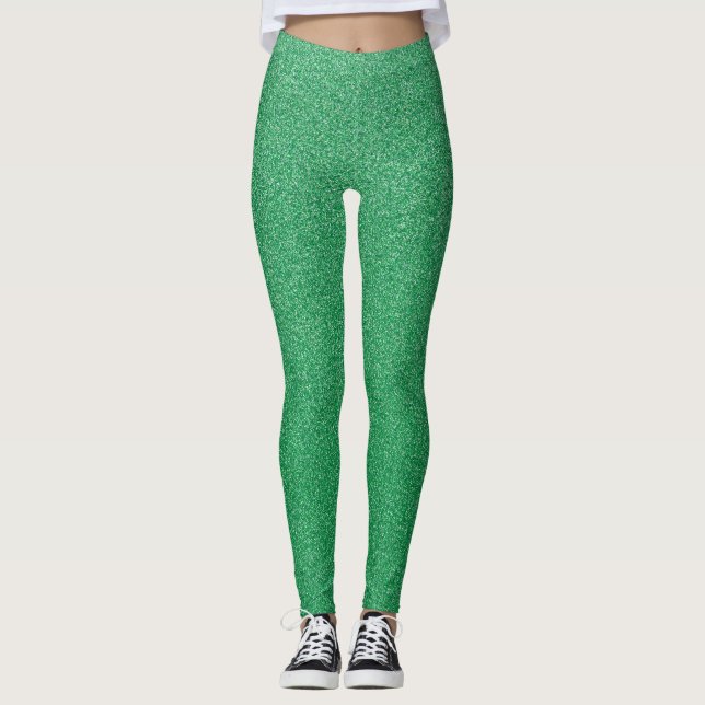 Leggings Purpurina verde, espárrago, fondo Purpurina (Anverso)