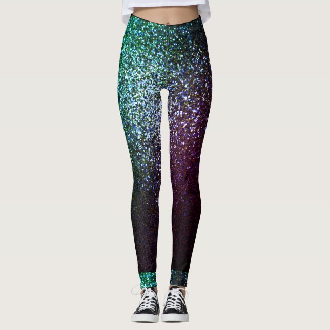 Leggings Purpurina verde púrpura (Anverso)