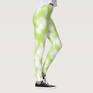 Leggings Purpurina verde Relieve metalizado Faux Bokeh