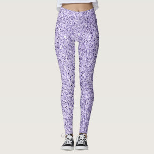 Leggings Purpurina violeta lavanda violeta chispas falsas