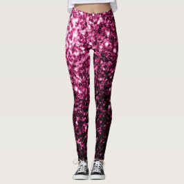 Leggings Purpurinas brillantes de color rosa oscuro