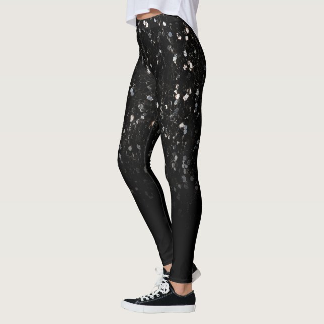 Leggings Purpurinas brillantes negros y blancos brillan som (Izquierda)