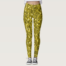 Leggings Purpurinas de imitación amarillo dorado oscuro bri