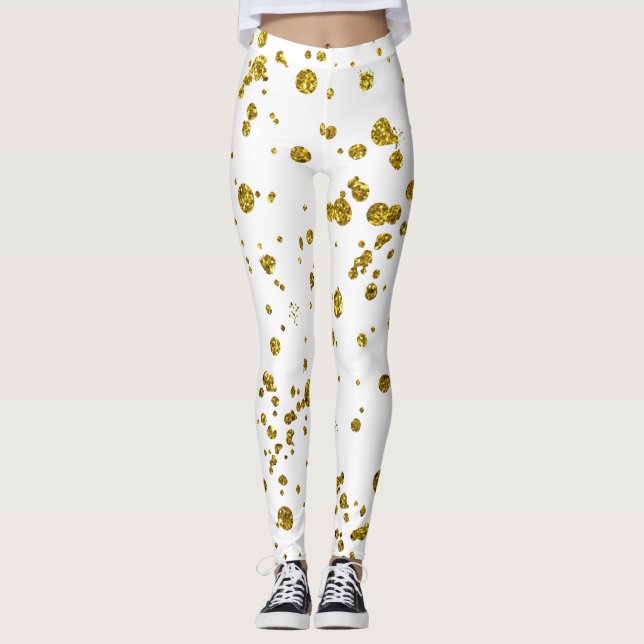 Leggings Purpurinas dorados hermosos (Anverso)