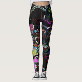 Leggings PWL ShipRocked Neon Mardi Gras