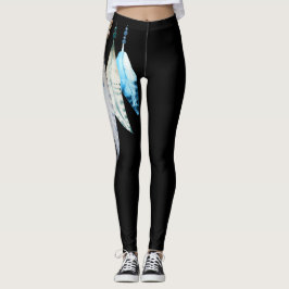 Leggings *~* que liga plumas en negro