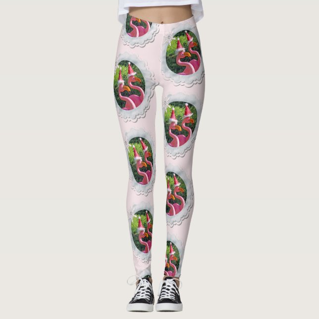 Leggings ¡Qué Navidades tan lindos flamingo leggings! (Anverso)