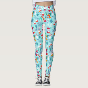 Leggings Que Nieva Hola A Los Personajes De Invierno De Won