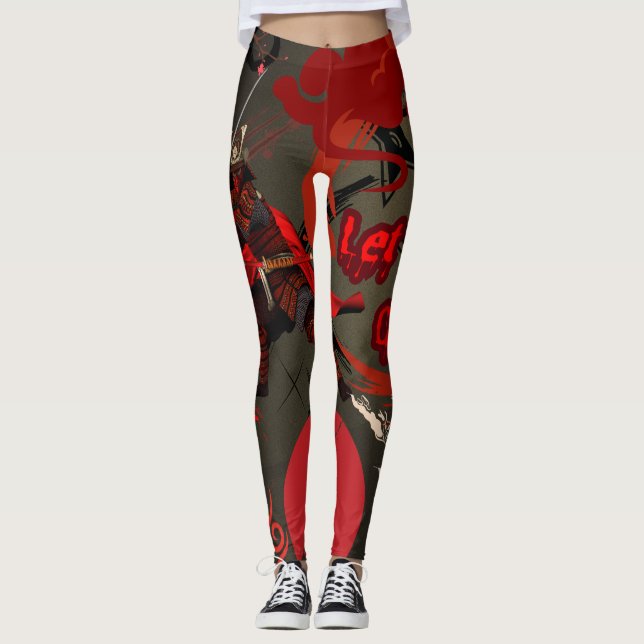 Leggings Que vengan, guerrero samurai japonés (Anverso)