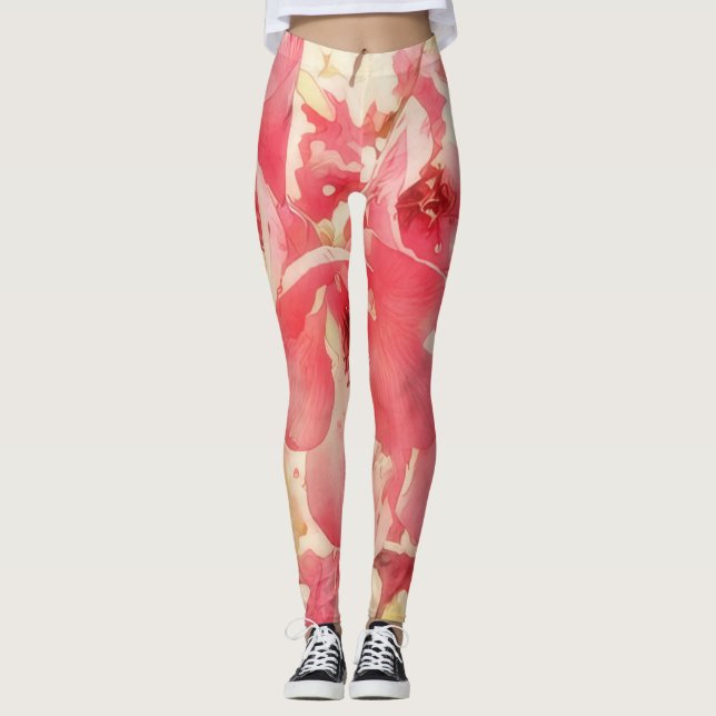 Leggings Quince Spring Blossom Flores Leyendas de arte (Anverso)