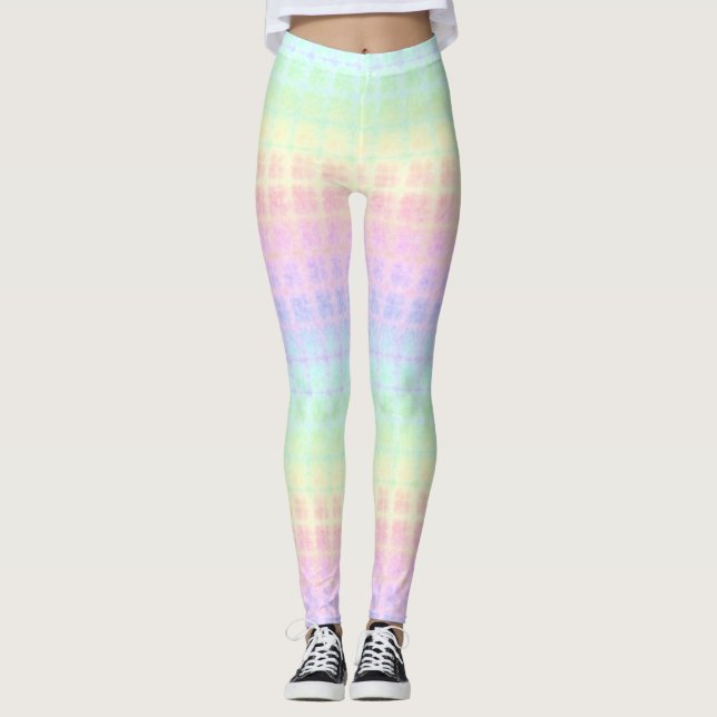 Leggings Quirky Boho Kawaii Cute Funky Pastel de arcoiris (Anverso)