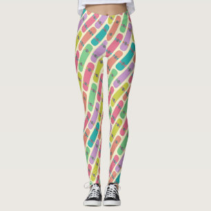 Leggings Quirky Colorous Skateboard Pattern