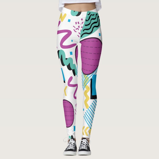 Leggings Quirky Memphis Pastel Design (Anverso)