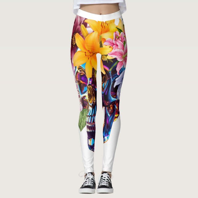LEGGINGS RADIACIÓN FLORAL SKULL (Anverso)