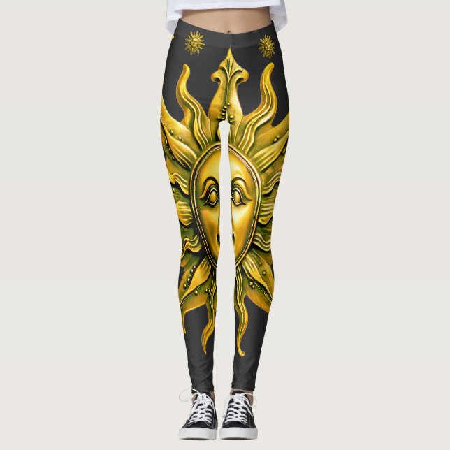 Leggings "Radiancia dorada celestial" El Sol (Anverso)