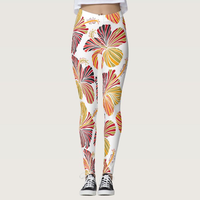 Leggings Radiancia Hawaiana: Elegancia de planta tropical. (Anverso)