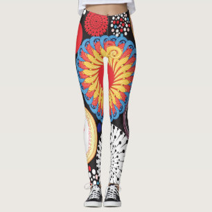 Leggings Radiancia oscura: patrón circular brillante