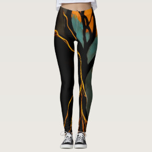 Leggings Raíces Doradas y Árbol del Crepúsculo