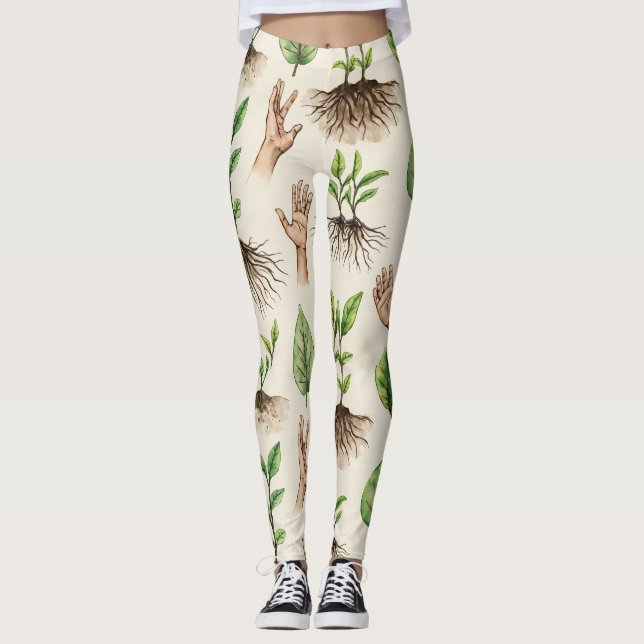 Leggings Raíces fuertes con un patrón sin soldadura (Anverso)