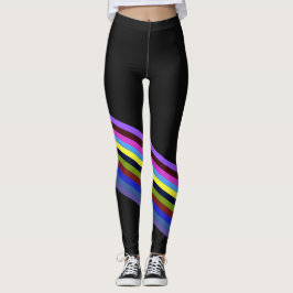 Leggings Rainbow Color Stripes Regenbogen Regenbogenfarben