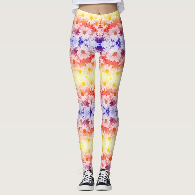 Leggings Rainbow Daisies (Anverso)
