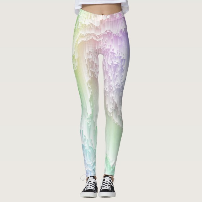 Leggings Rainbow Rain Glitch (Anverso)