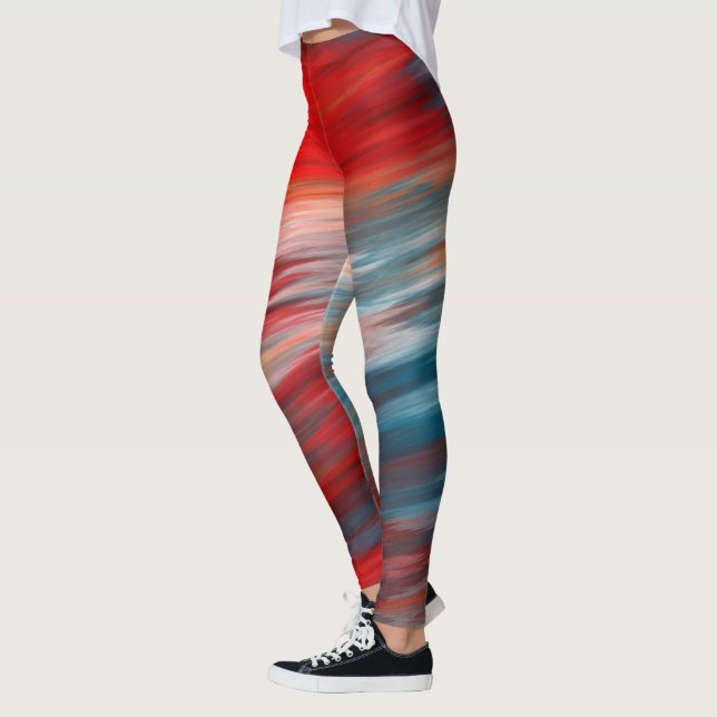 Leggings Rajas Azules Rojas y Blancas (Izquierda)