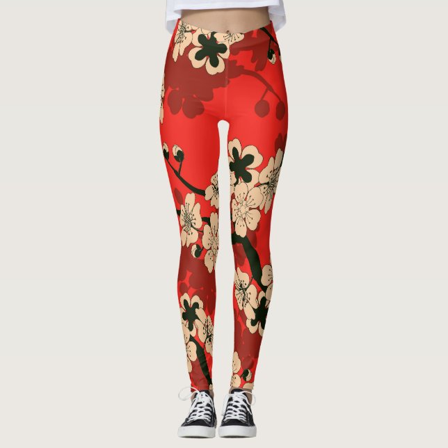 Leggings Rama de cerezos japonesa: elegante (Anverso)