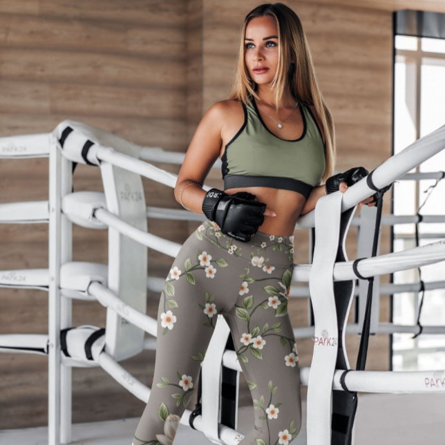 Leggings Rama floral elegante con estampado | Piernas (Subido por el creador)