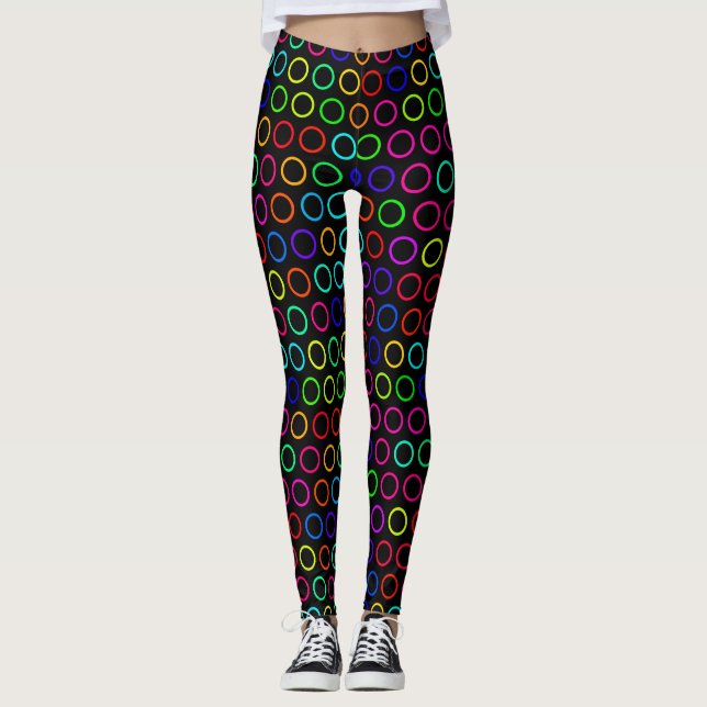 Leggings ramas de círculos de arco iris (Anverso)