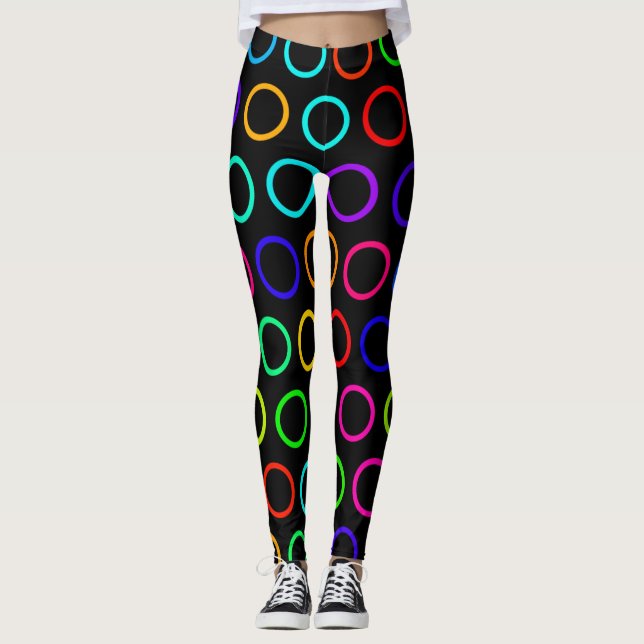 Leggings ramas de círculos de arco iris (Anverso)