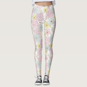Leggings ramas de flores de primavera