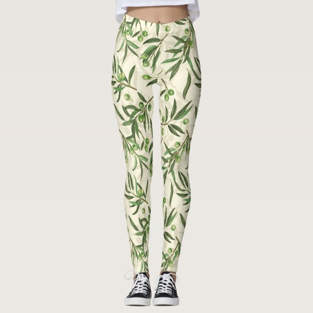 Leggings Ramas de oliva acuarela (Anverso)