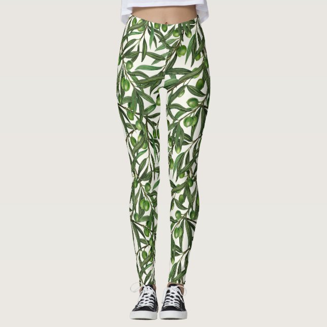Leggings Ramas de olivo blanquecinas (Anverso)